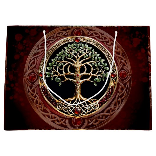 Elegante edele boom van het leven met keltische kn groot cadeauzakje (Voorkant)