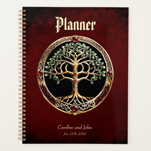 Elegante edele boom van het leven met keltische kn planner (Voorkant)