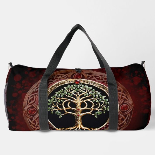 Elegante edele boom van het leven met keltische kn plunjezak (Achterkant)