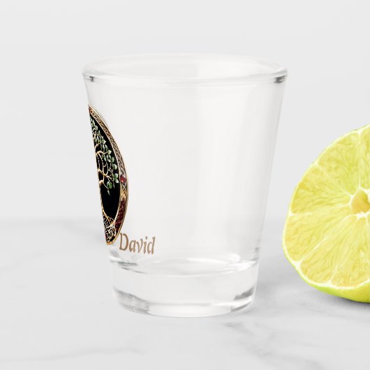 Elegante edele boom van het leven met keltische kn shot glas (Rechts)