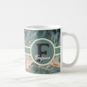 Elegante edelsteen initiële familienaam monogram koffiemok