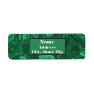 Elegante edelsteen Modern gemarmerd groen Abstract Etiket