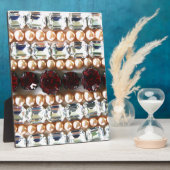 Elegante edelstenen diamanten parels robijnen fotoplaat (Zijkant)