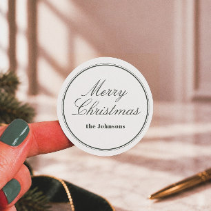 Elegante Editoriale Prettig Kerstfeest Ronde Sticker