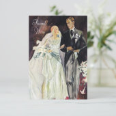 Elegante Edwardiaanse Dankjewel Bedankkaart (Staand voorkant)