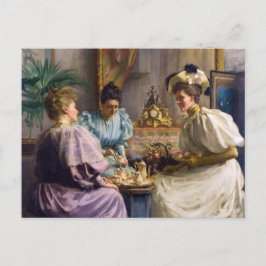 Elegante Edwardiaanse theemiddagbijeenkomst Briefkaart