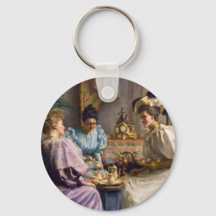 Elegante Edwardiaanse theemiddagbijeenkomst Sleutelhanger