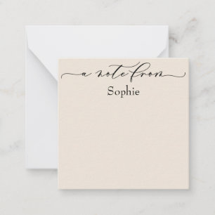 Elegante "Een brief van" in eenvoudig creme Notitiekaartje