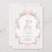 Elegante Een Gekke Gans Roze Boog Meisje 1e Verjaa Kaart (Voorkant)