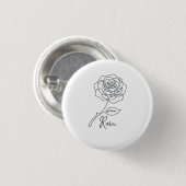 Elegante één lijn roos knop ronde button 3,2 cm (Voorkant /achterkant)