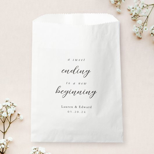 Elegante Een Zoete Einde aan een Nieuw Begin Huwel Bedankzakje
