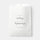 Elegante Een Zoete Einde aan een Nieuw Begin Huwel Bedankzakje (Voorkant)