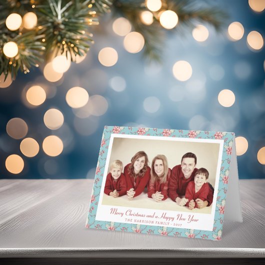 Elegante Eend Ei Blauwe Holly Kerstfoto Feestdagen Kaart