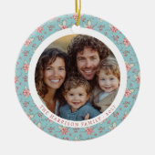 Elegante Eend Ei Holly Kerstfoto Keramisch Ornament (Voorkant)