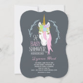 Elegante Eenhoorn Baby shower Invitation Kaart (Voorkant)