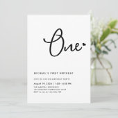 Elegante eenjarig verjaardagsfotofeest kaart (Staand voorkant)