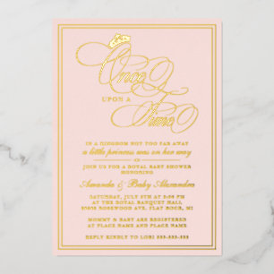 Elegante Eens Upon Een Tijd Prinses Babyborrel Folie Uitnodiging