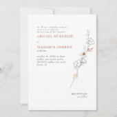 Elegante eenvoud Delicate kaneel bruiloft Kaart (Voorkant)