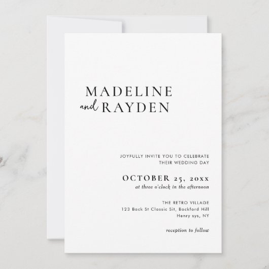 Elegante eenvoud fotocollage bruiloft kaart (Voorkant)