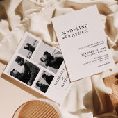 Elegante eenvoud fotocollage bruiloft kaart