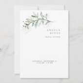 Elegante eenvoud gebladerte wit Vrijgezellenfeest Kaart (Voorkant)