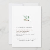 Elegante eenvoud gebladerte wit Vrijgezellenfeest Kaart (Achterkant)