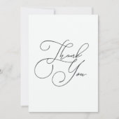 Elegante eenvoud minimalistisch zwart-wit bedankkaart (Voorkant)