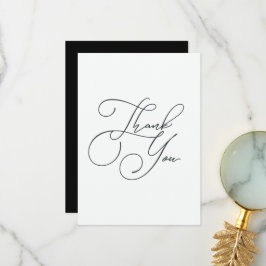 Elegante eenvoud minimalistisch zwart-wit bedankkaart