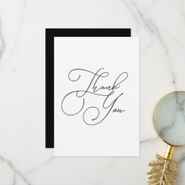 Elegante Eenvoud Minimalistische Zwart en Wit Bedankkaart