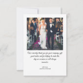 Elegante eenvoudige 5 foto's bruiloft collage bedankkaart (Achterkant)