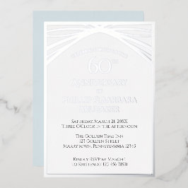 Elegante eenvoudige 60ste bruiloft Jubileum partij Folie Uitnodiging