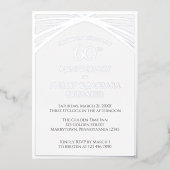 Elegante eenvoudige 60ste bruiloft Jubileum partij Folie Uitnodiging (Voorkant)