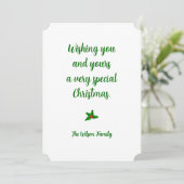Elegante & Eenvoudige Aangepaste Kerstkaart Kaart (Staand voorkant)