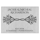 Elegante eenvoudige aangepaste namen Datum Bruilof Snijplank (Voorkant)