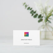 Elegante Eenvoudige Aangepaste Sjabloon QR Code Lo Visitekaartje (Staand voorkant)
