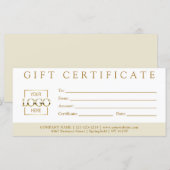 Elegante Eenvoudige Aangepaste Zakelijke Cadeaubon (Voorkant / Achterkant)