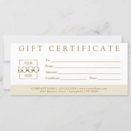Elegante Eenvoudige Aangepaste Zakelijke Cadeaubon (Voorkant)