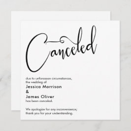 Elegante, eenvoudige aankondiging van afgeblazen t