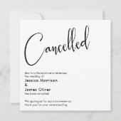 Elegante, Eenvoudige Aankondiging van Afgelaste Tr (Voorkant)