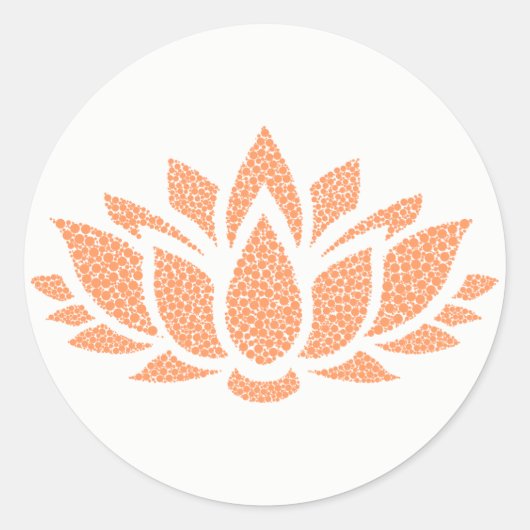 Elegante Eenvoudige Abstracte Lotus Bloem Ronde Sticker (Voorkant)