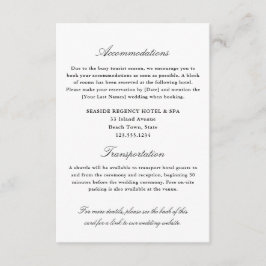 Elegante eenvoudige accommodaties vervoer QR Informatiekaartje