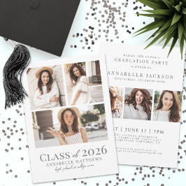 Elegante Eenvoudige Afstudeerfoto Afstudeerfeest Kaart
