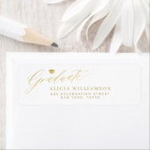 Elegante eenvoudige afstuderen gouden script afstu etiket (Insitu)