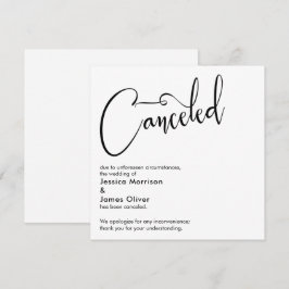 Elegante, eenvoudige annulering van de bruiloft me kaart