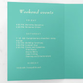 Elegante Eenvoudige Aquatische Awe met Monogram Hu Drieluik Programma (Binnenzijde eerst)