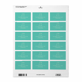 Elegante Eenvoudige Aquatische Awe met Monogram Hu Etiket