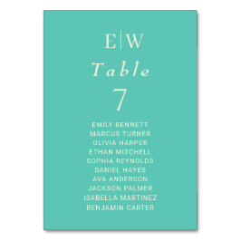 Elegante Eenvoudige Aquatische Awe met Monogram Hu Kaart