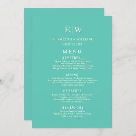 Elegante Eenvoudige Aquatische Awe met Monogram Hu Menu
