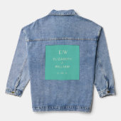 Elegante Eenvoudige Aquatische Ontzag met Monogram Denim Jacket (Achterkant)