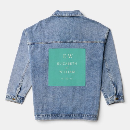 Elegante Eenvoudige Aquatische Ontzag met Monogram Denim Jacket (Achterkant)